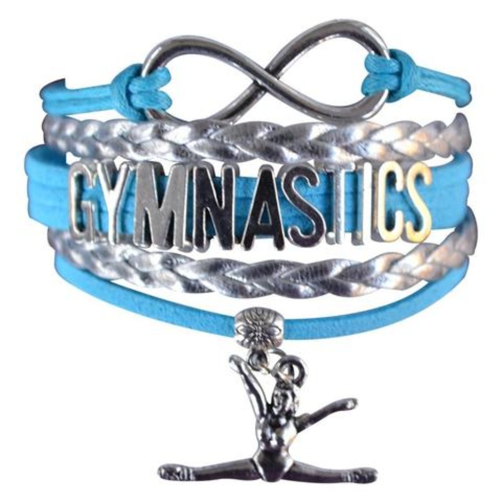Girls Gymnastics Bracelet - Turquoise & Silver